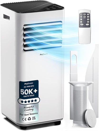 7000 BTU Portable Air Conditioner with Cooling, Dehumidifier, Fan, Sleep Mode & Remote Control