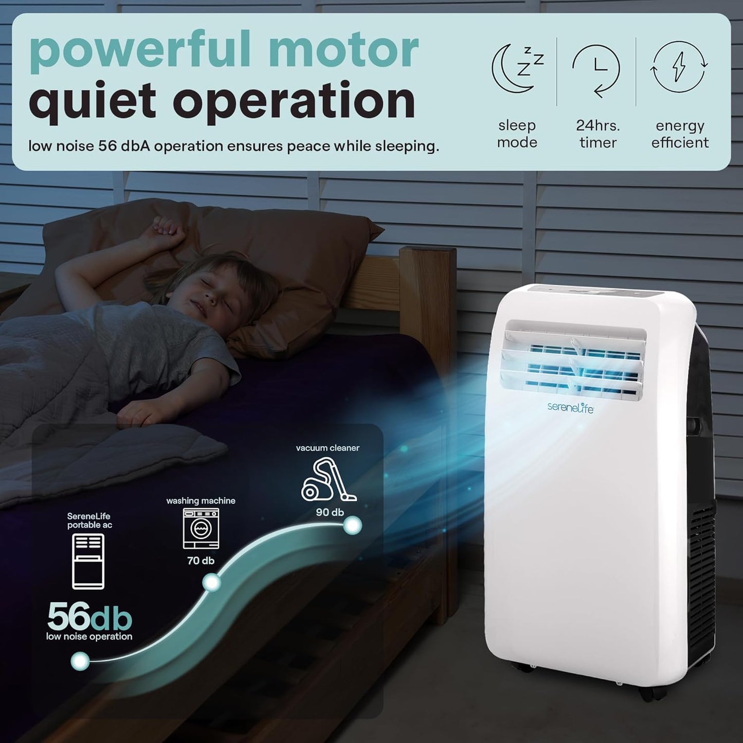 12000 BTU Portable Air Conditioner with Cooling, Fan, Dehumidifier, Remote Control & 24-Hour Timer