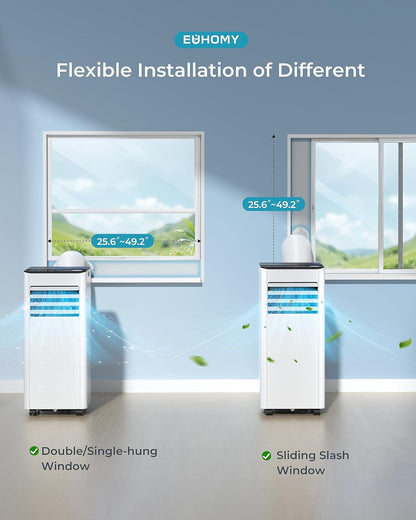 9000 BTU Portable Air Conditioner with Cooling, Dehumidifier, Fan, Sleep Mode & Remote Control