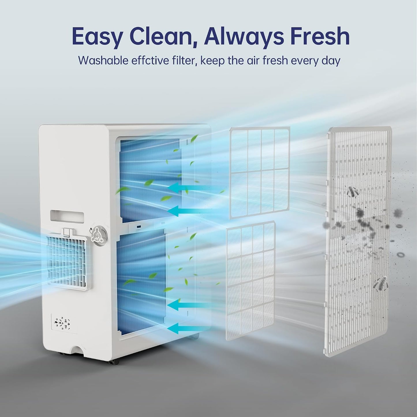 12000 BTU Portable Air Conditioner with Cooling, Fan, Dehumidifier, Sleep Mode & Remote Control