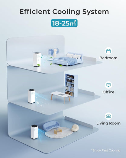 9000 BTU Portable Air Conditioner with Cooling, Dehumidifier, Fan, Sleep Mode & Remote Control