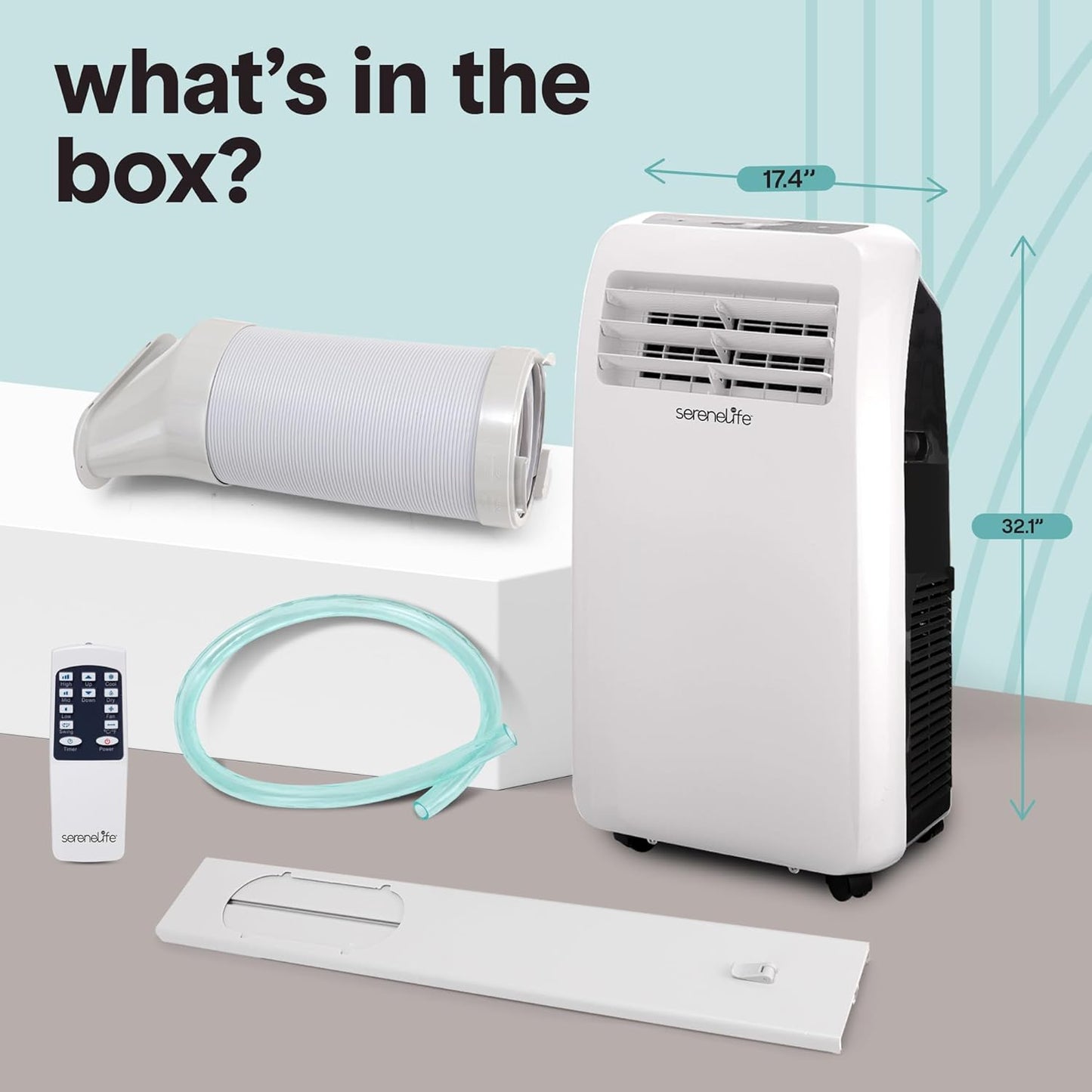 12000 BTU Portable Air Conditioner with Cooling, Fan, Dehumidifier, Remote Control & 24-Hour Timer