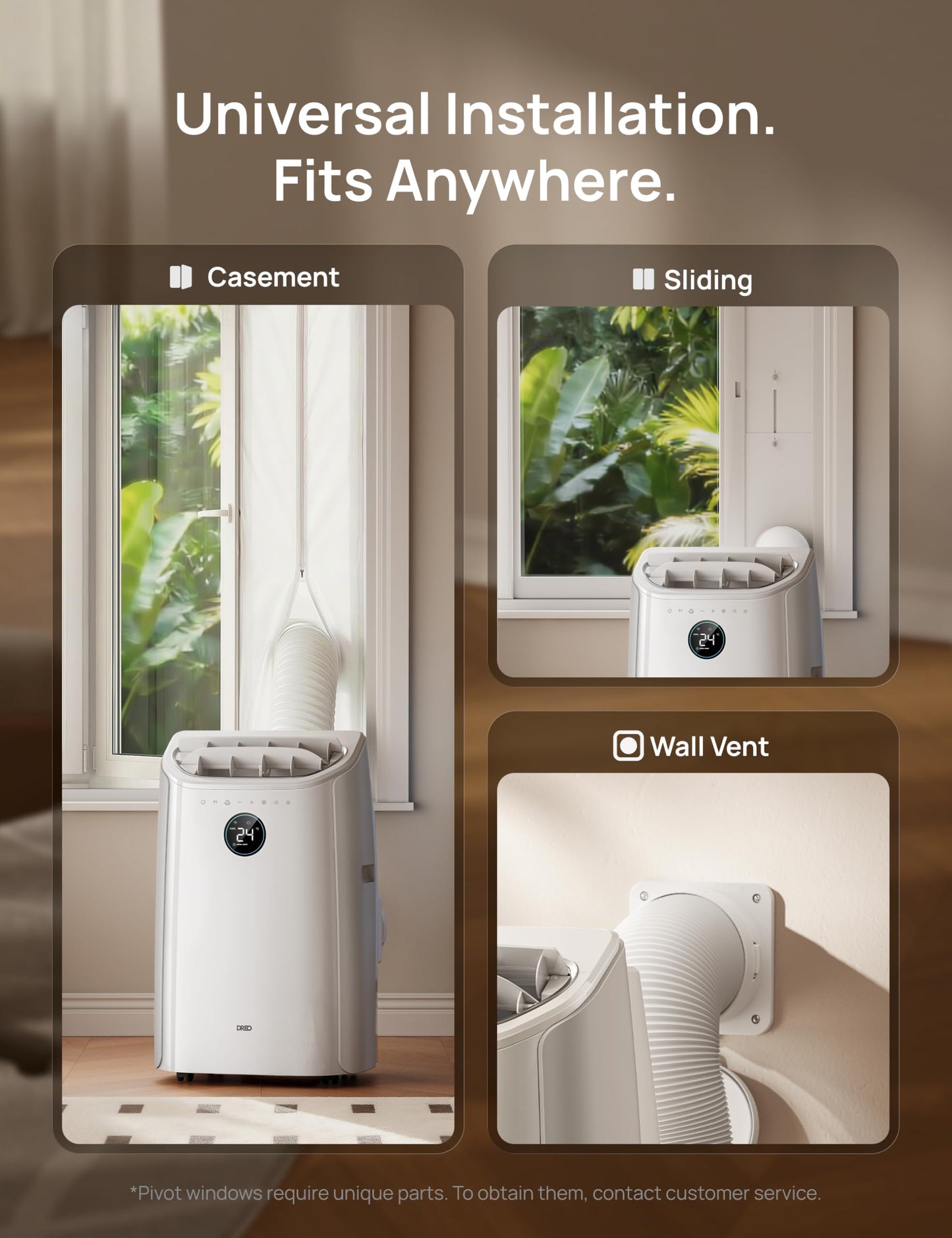DREO 10000 BTU Portable Air Conditioner, 3-in-1 Cool/Fan/Dry Quiet AC Unit for Bedroom/Office, Smart App/Voice/Remote Control
