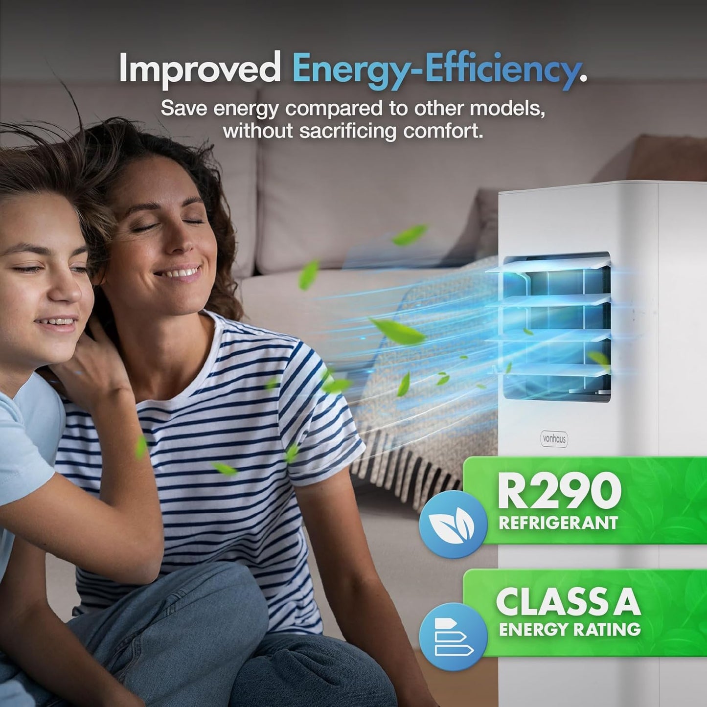 12000 BTU Portable Air Conditioner with WiFi, Cooling, Dehumidifier, Fan, Sleep Mode & Remote Control