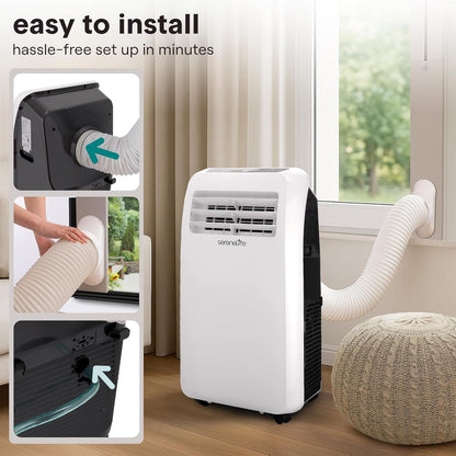 12000 BTU Portable Air Conditioner with Cooling, Fan, Dehumidifier, Remote Control & 24-Hour Timer