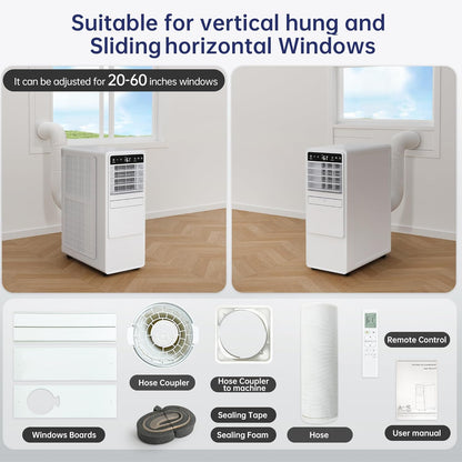 12000 BTU Portable Air Conditioner with Cooling, Fan, Dehumidifier, Sleep Mode & Remote Control