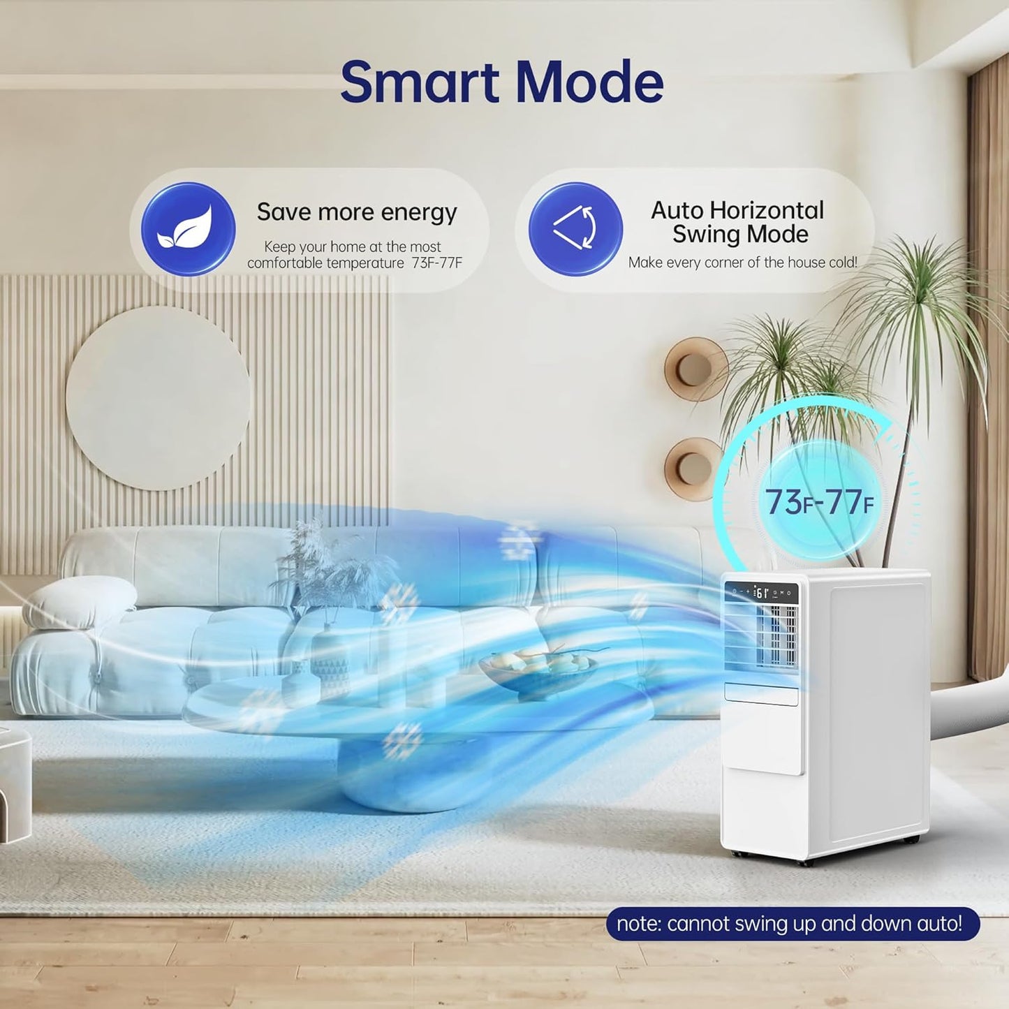 12000 BTU Portable Air Conditioner with Cooling, Fan, Dehumidifier, Sleep Mode & Remote Control