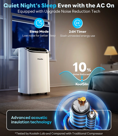14000 BTU Portable Air Conditioner with Cooling, Dehumidifier, Fan, Sleep Mode & Remote Control